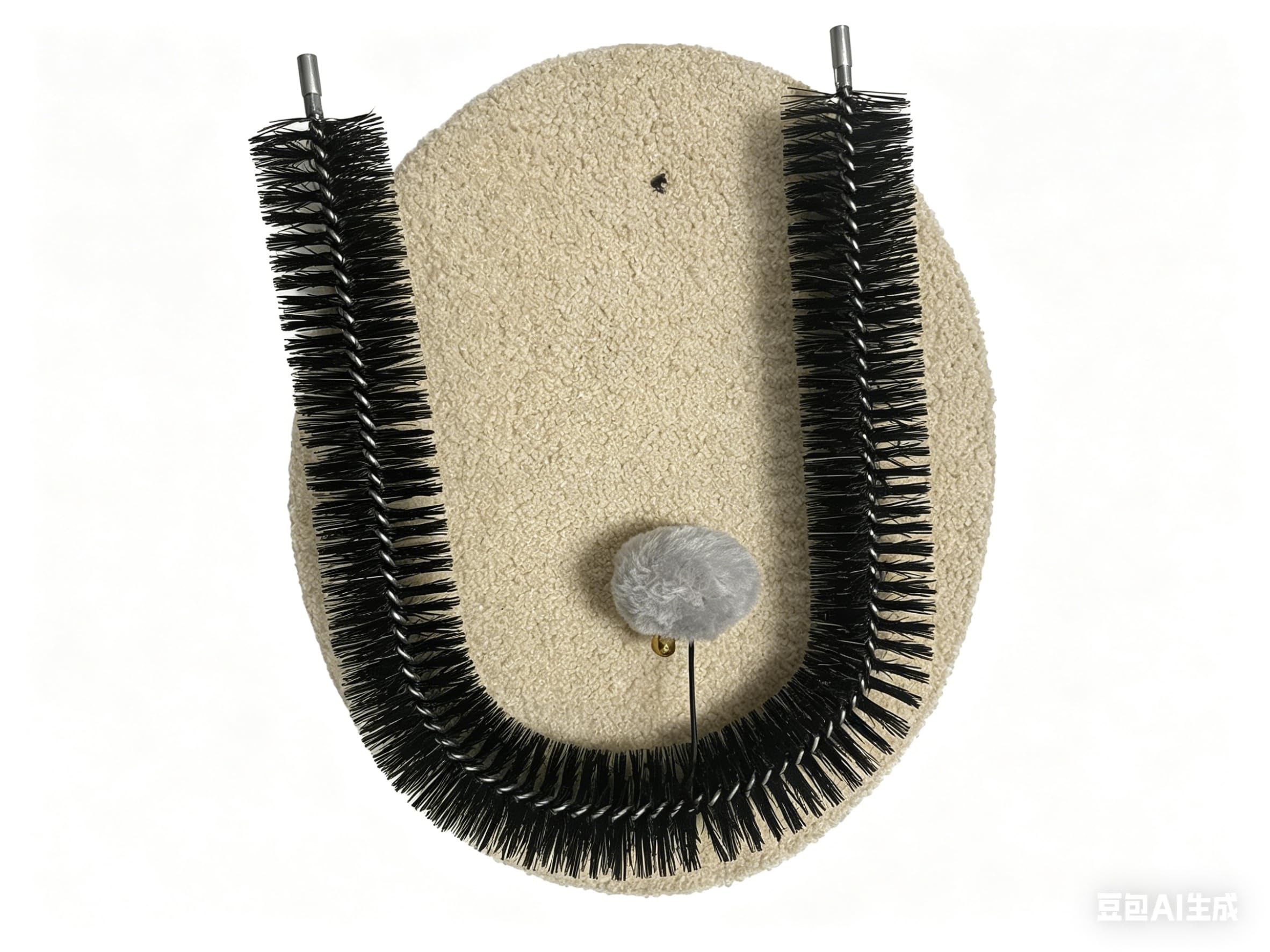 Cat Arch Grooming Brush, Self Groomer wtih Solid Wood Scratching Pad Rubbing Post & Toy with Mini Mouse Pet Scratchers Fur Massager Cat Face Head Self Grooming Brush for Kittens Small Cats - image 4