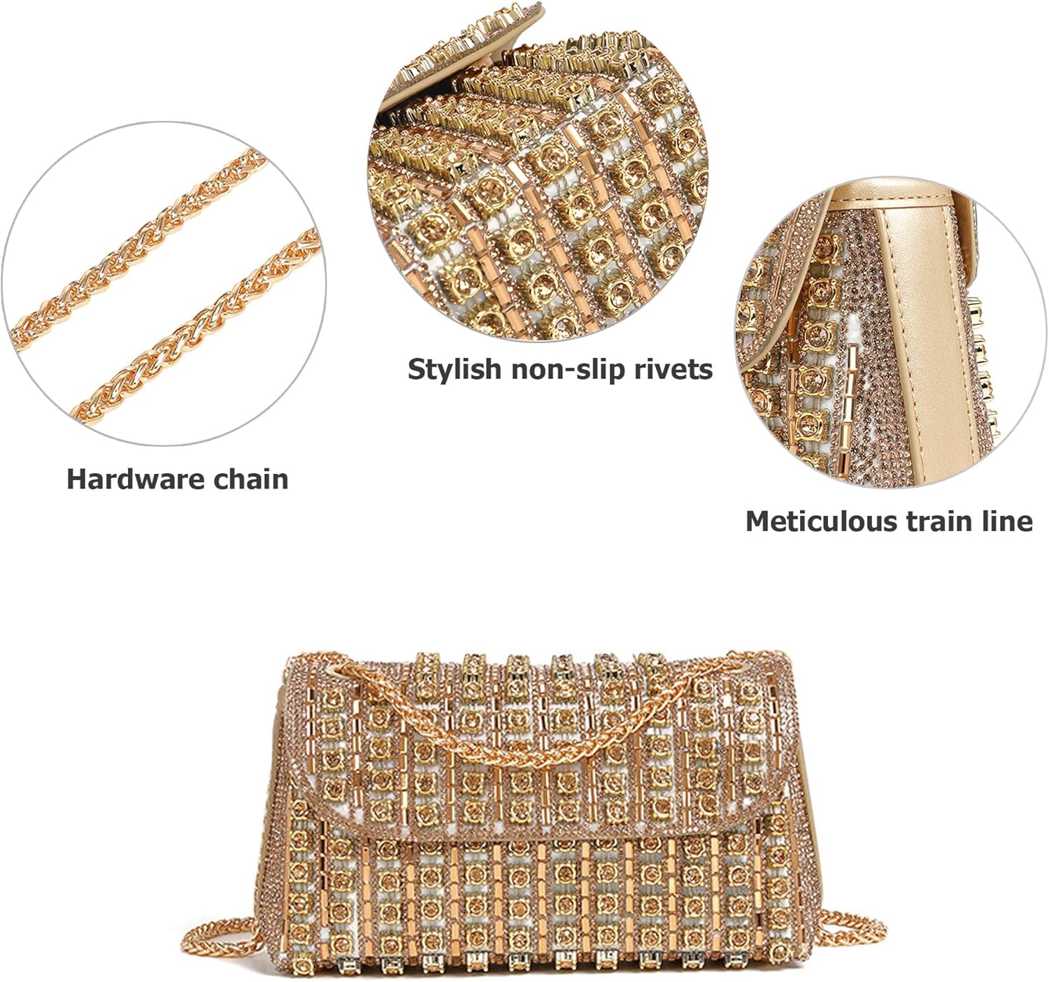 Rhinestones Clutch Purses for Women Chain Shoulder Bags Sparkly Evening Bags for Cocktail Prom Party Wedding - Image 5