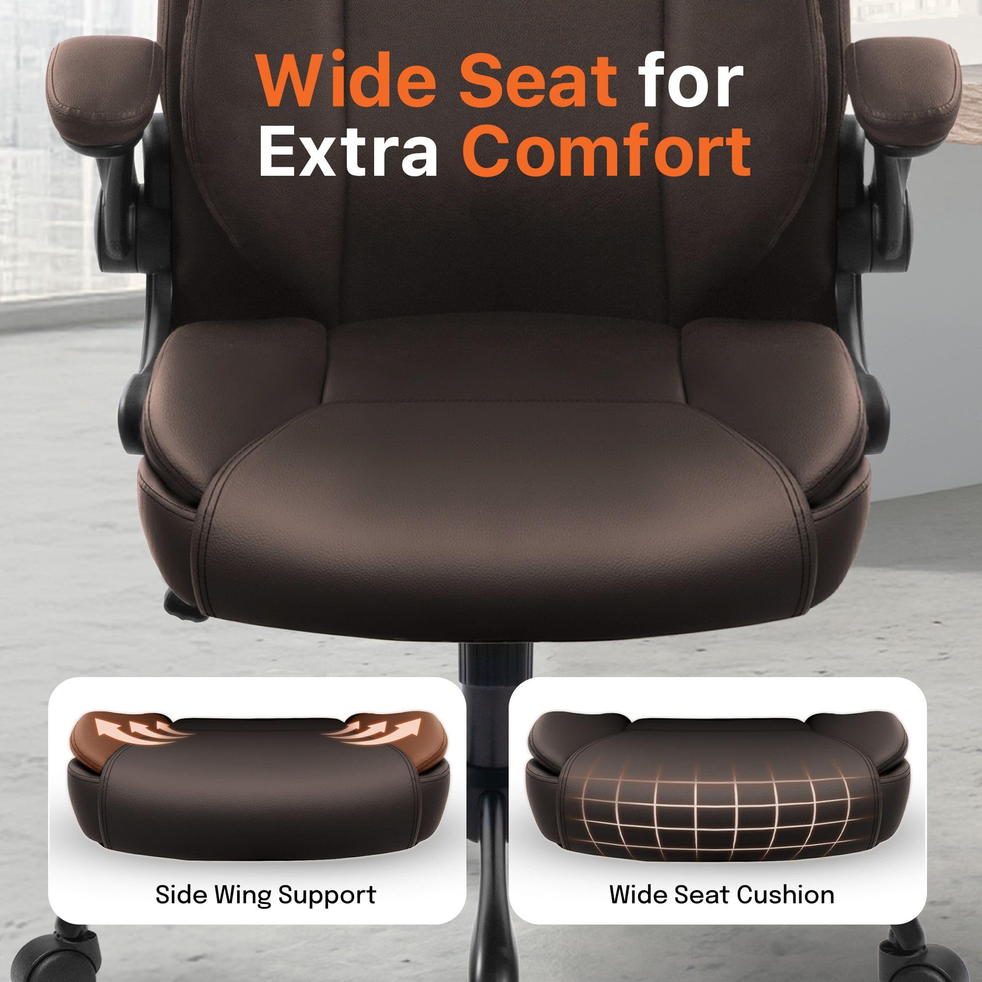 NEO CHAIR Ergonomic Office Desk Gaming Computer Chair Executive High Back Support Flip-up Arms Adjustable Height Swivel Rolling — view 5