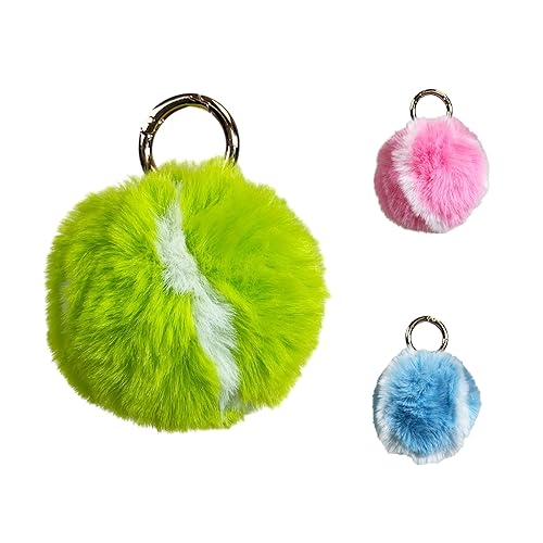 Furry Tennis Ball Keychain – Soft Plush Tennis Ball Key