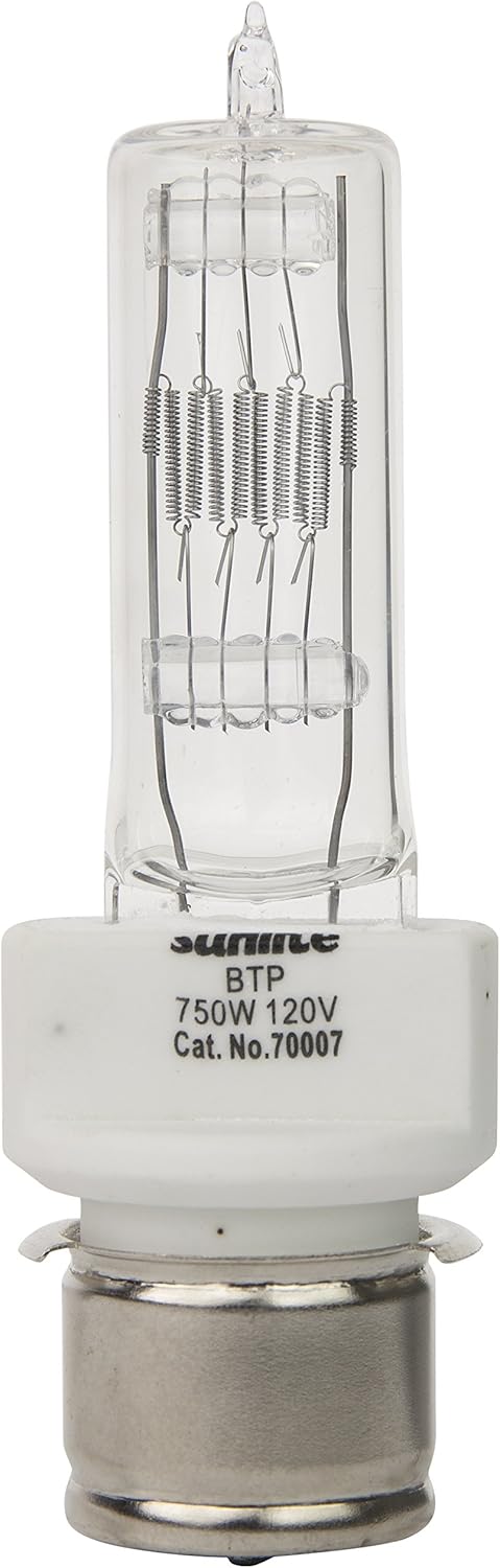 Sunlite BTP 750W/T7/120V/P28s 750-watt, 120-volt, Medium Prefocus Based, Stage and Studio T7 Bulb, Clear