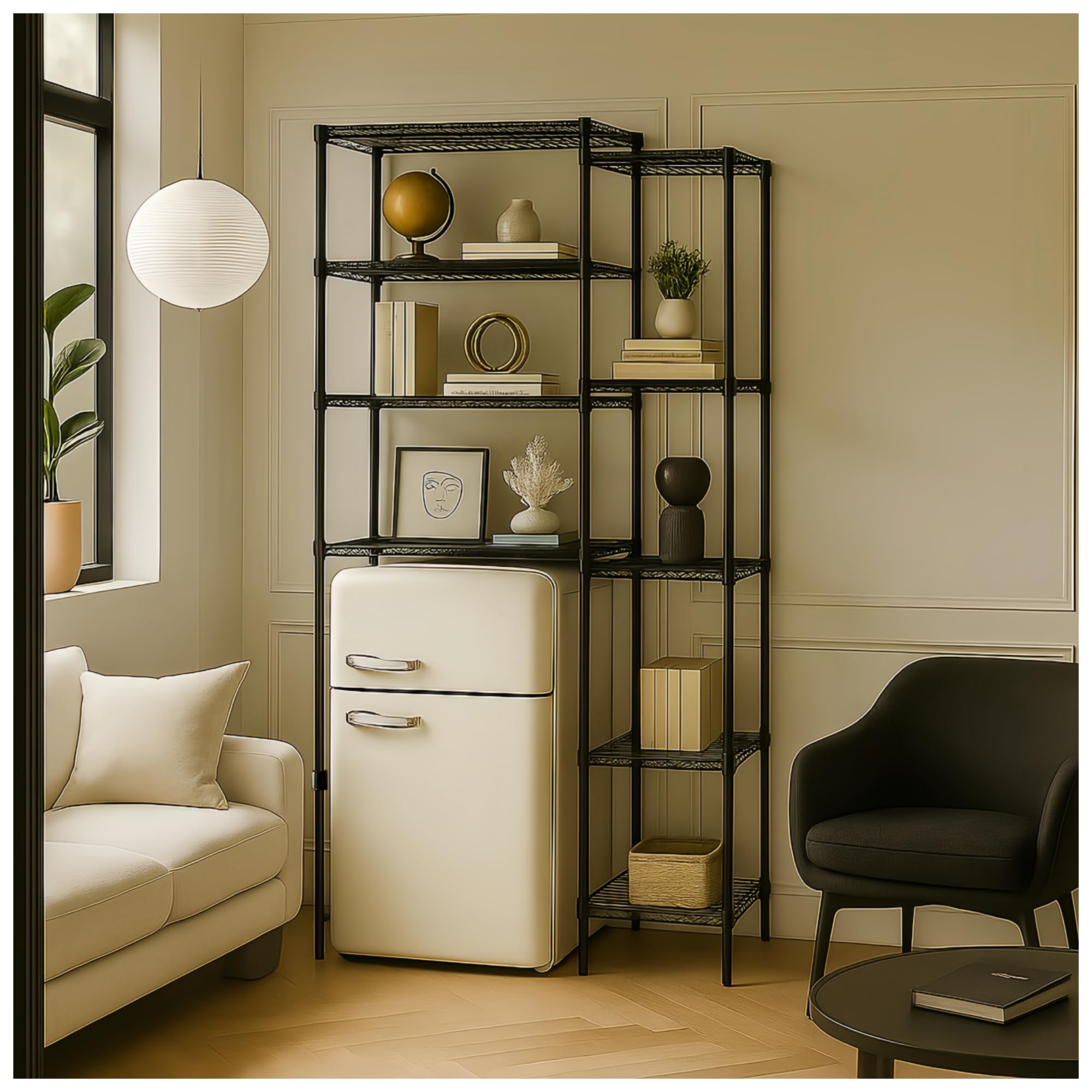 View 1 of ***WHITE***Generic Standing Shelf Unit, Black, 71" H
