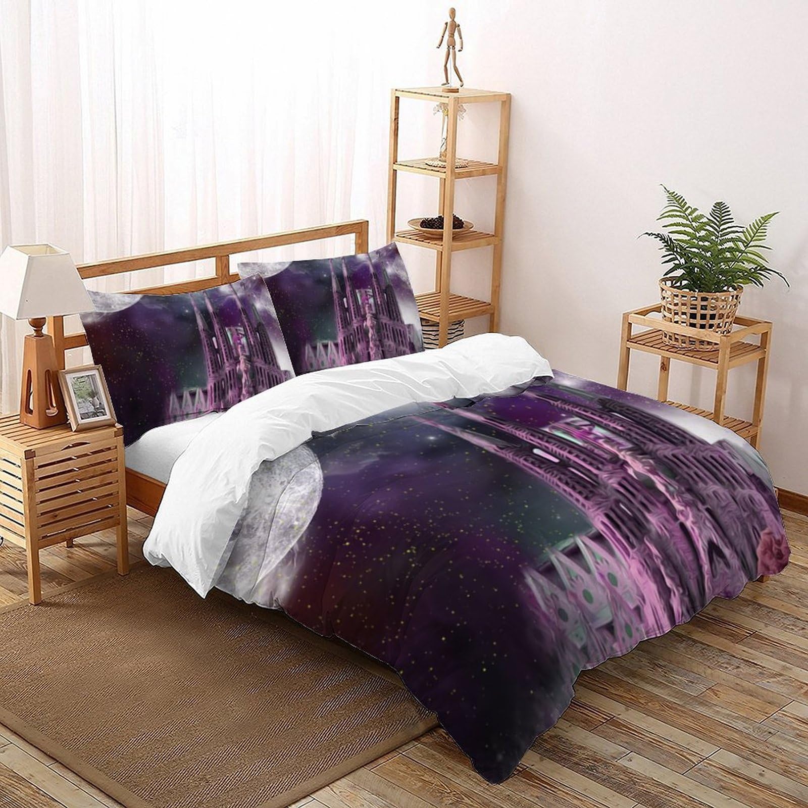 Housse de couette enfants facile d'entretien et douce en microfibre 260x220cm Super King