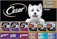 Cesar Home Delights & Classic Loaf Variety Pack Wet Dog Food, 3.5oz Trays, 36 Ct - Real Meat #1, Complete Adult Nutrition