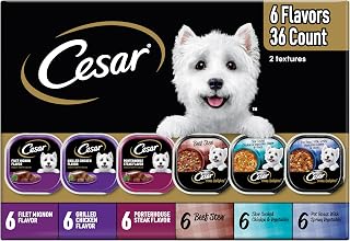 Cesar Home Delights & Classic Loaf Variety Pack Wet Dog Food, 3.5oz Trays, 36 Ct - Real Meat #1, Complete Adult Nutrition