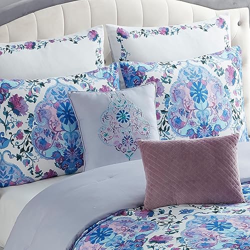 Miniatura 4 de Juego de edredón tamaño King de 7 piezas ultra suave con fundas de almohada, almohadas decorativas y fundas de almohada, King, Juliette