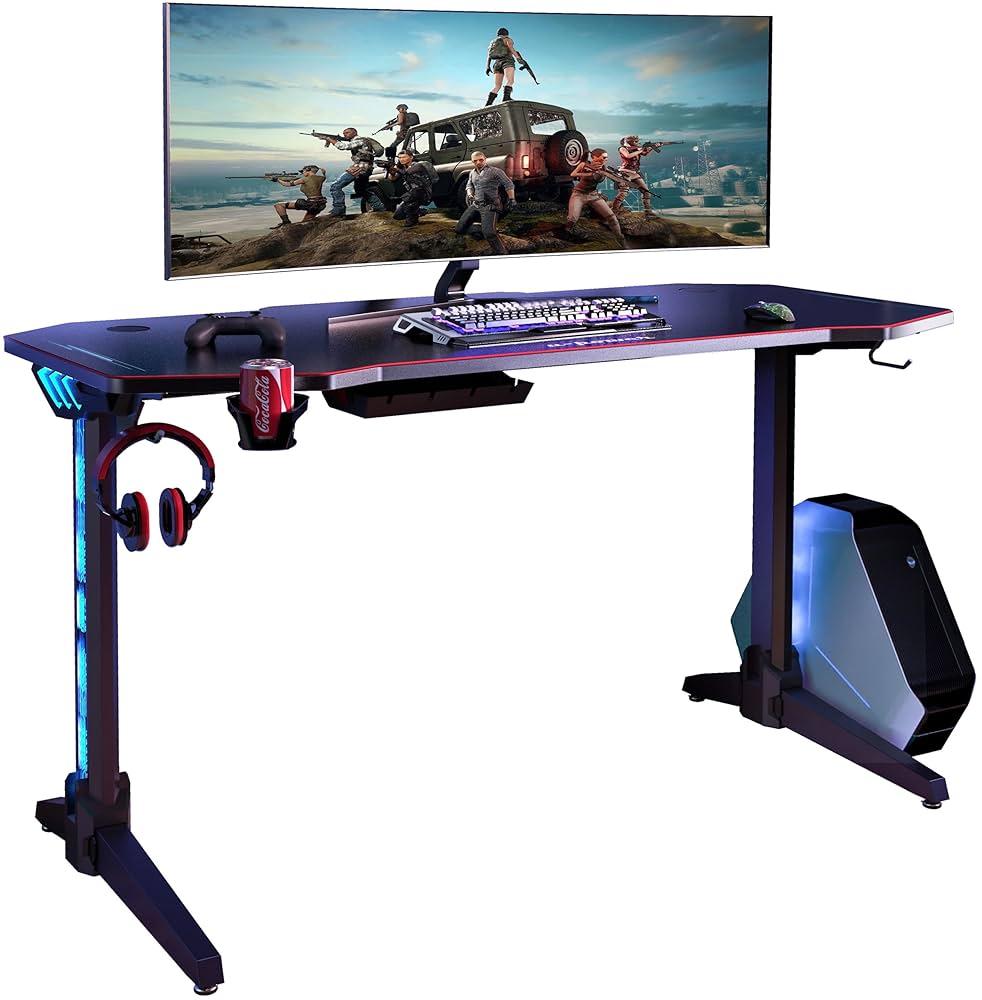 U-POWER LEDゲーミングデスク 幅140cm×奥行65cm Amazon | U-POWER ゲーミングデスク [日本メーカー監修] LED 幅