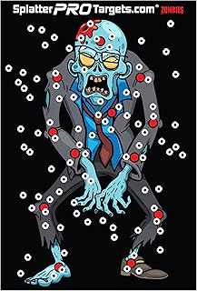Zombie Splatter Targets 12x18, Full Colour – Made in Canada. Shots Burst with a Bright Splatter Upon Impact. Instantly See Your Hits and Misses!