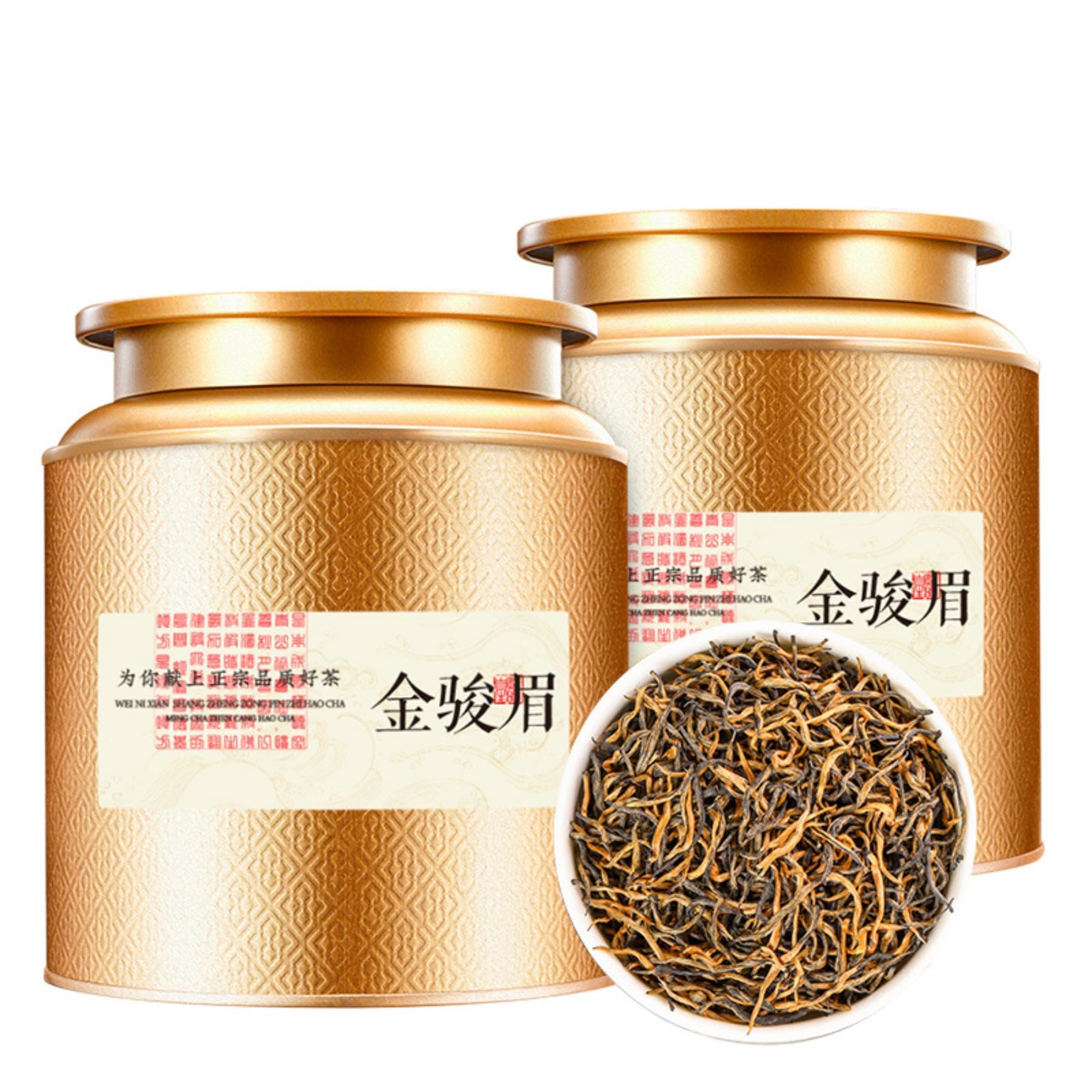 Klasyczna Chińska Jinjunmei Miodowy Aromat Czarna Herbata 500g (250g * 2) - Bogaty Smak Herbaty - Luźna Herbata Liściasta