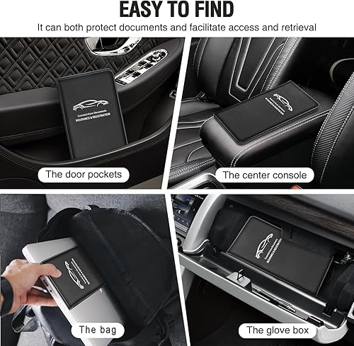 Miniatura 4 de Soporte para tarjetas de seguro y registro de automóvil  para todos los autos BMW Ford Tesla Cadillac  Tarjetas de tienda, licencia de