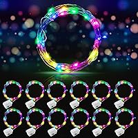Vista 39 de AIKEI Paquete de 12 luces LED de hadas que funcionan con pilas, guirnaldas de luces impermeables de 7 pies, 20 luces LED de luciérnagas estrelladas