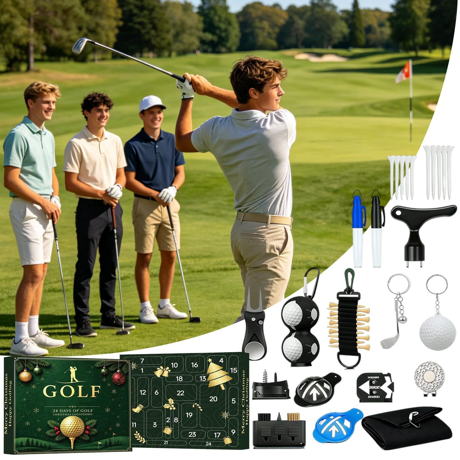 Calendario natalizio Golf Divot Repair Markers Tees