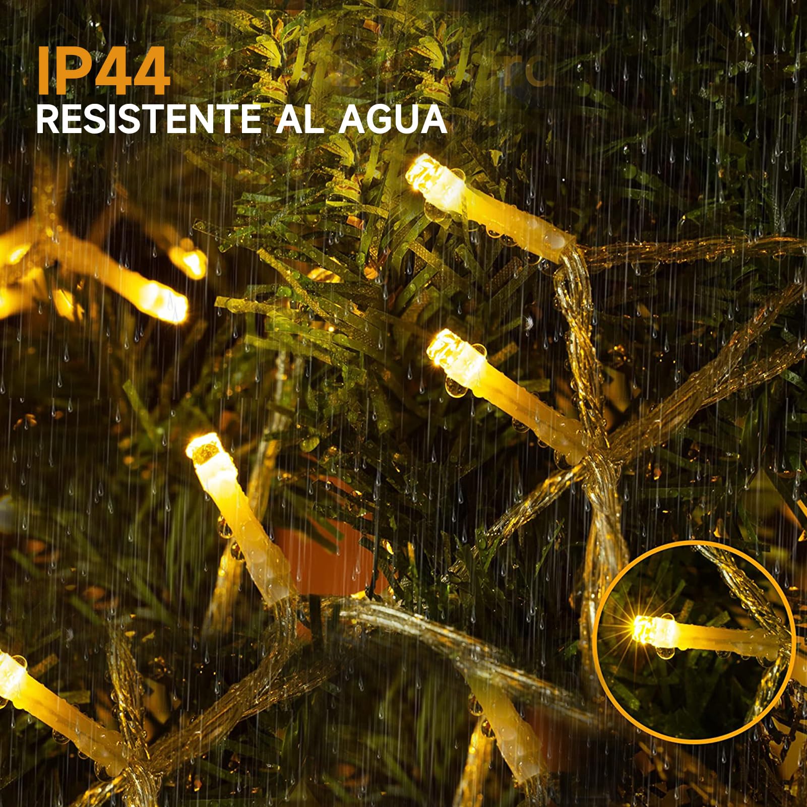 WOWDSGN Guirnalda de luces LED para exteriores con control por aplicación y mando a distancia, 15 m, 660 LED, IP44, impermeable, temporizador, innumerables efectos, para Navidad, jardín, balcón
