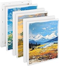 6 Pz Tela per Dipingere Tela Pittura con Telaio，Legno Tele Bianca per Pittura Tele Intelaiate，Tavola Tela Bianca，per Pittura 100% Cotone Pannelli di Tela，Pittura Tele Prestirate Telati d'Artista-1520