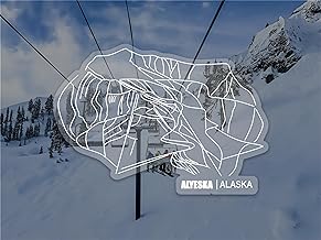 Alyeska - Alaska - Clear Vinyl Ski Resort Sticker - Minimalist Trail Map - 4" x 2.8"