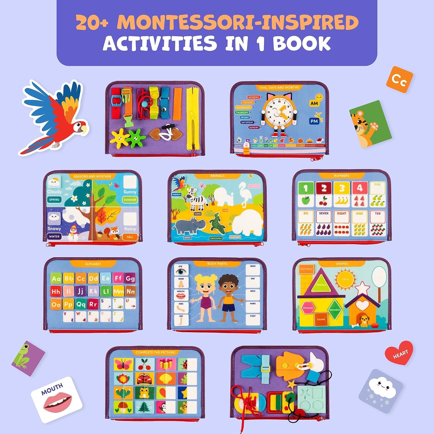 Toddler Busy Binder - Montessori Activity Book -3 Toddler Busy Binder - Montessori Activity Book -3