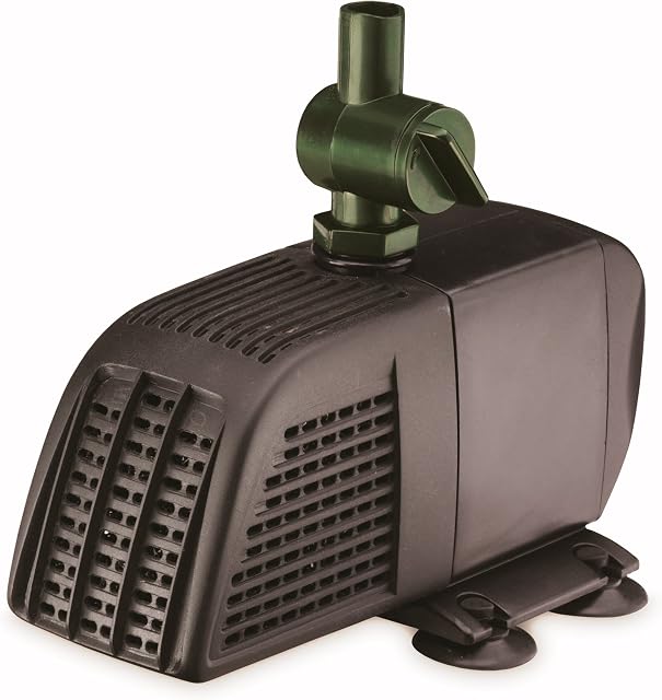 Blagdon Minipond Pond Pump 700 (to Run Fountains for Small Ponds up to 1500 Litre), 3 Fountain Heads, Black