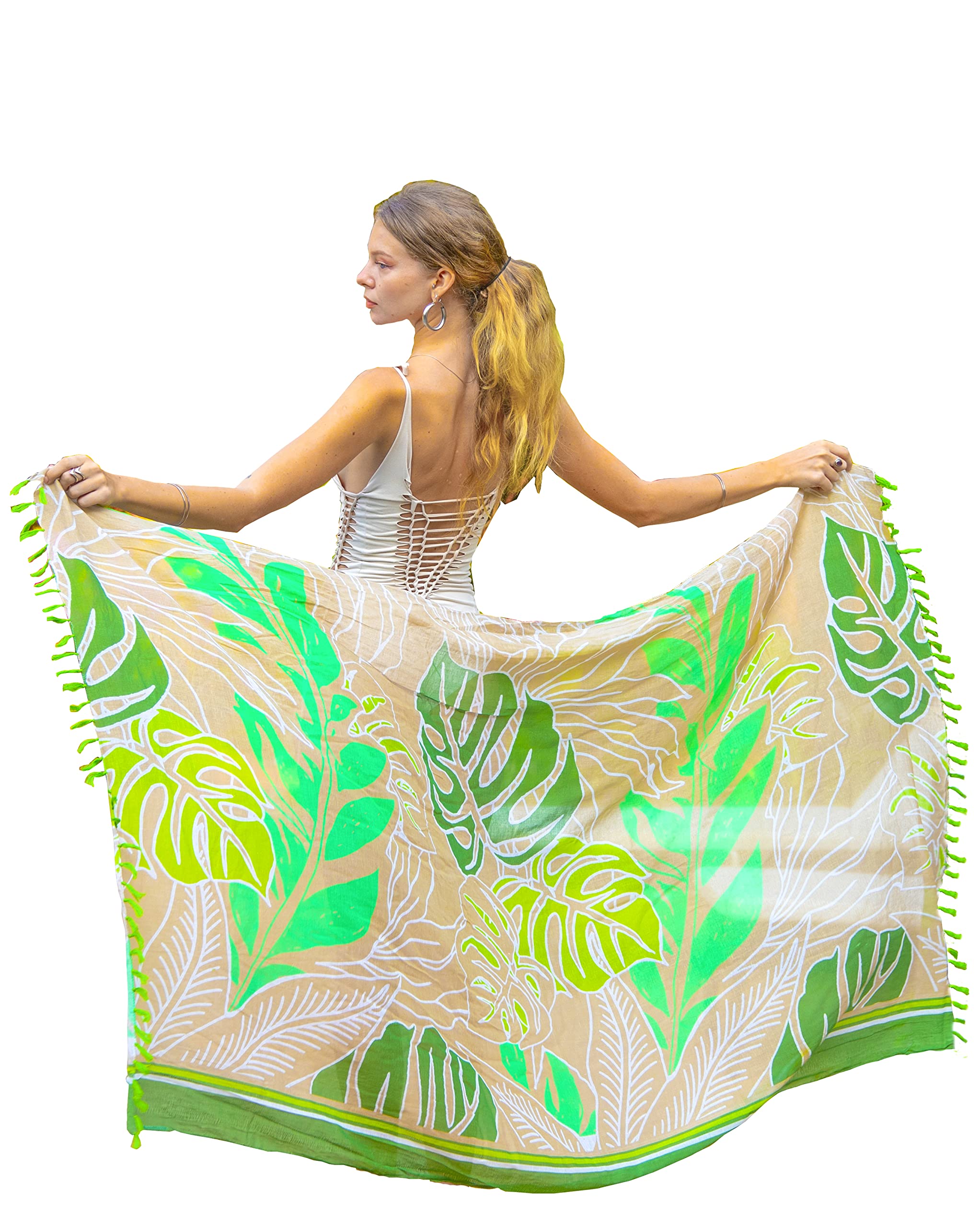 Mandala Life ART Pareo de Playa para Mujer - Envoltura de Pareo de algodón - Cubrir Bikini - Tela Decorativa