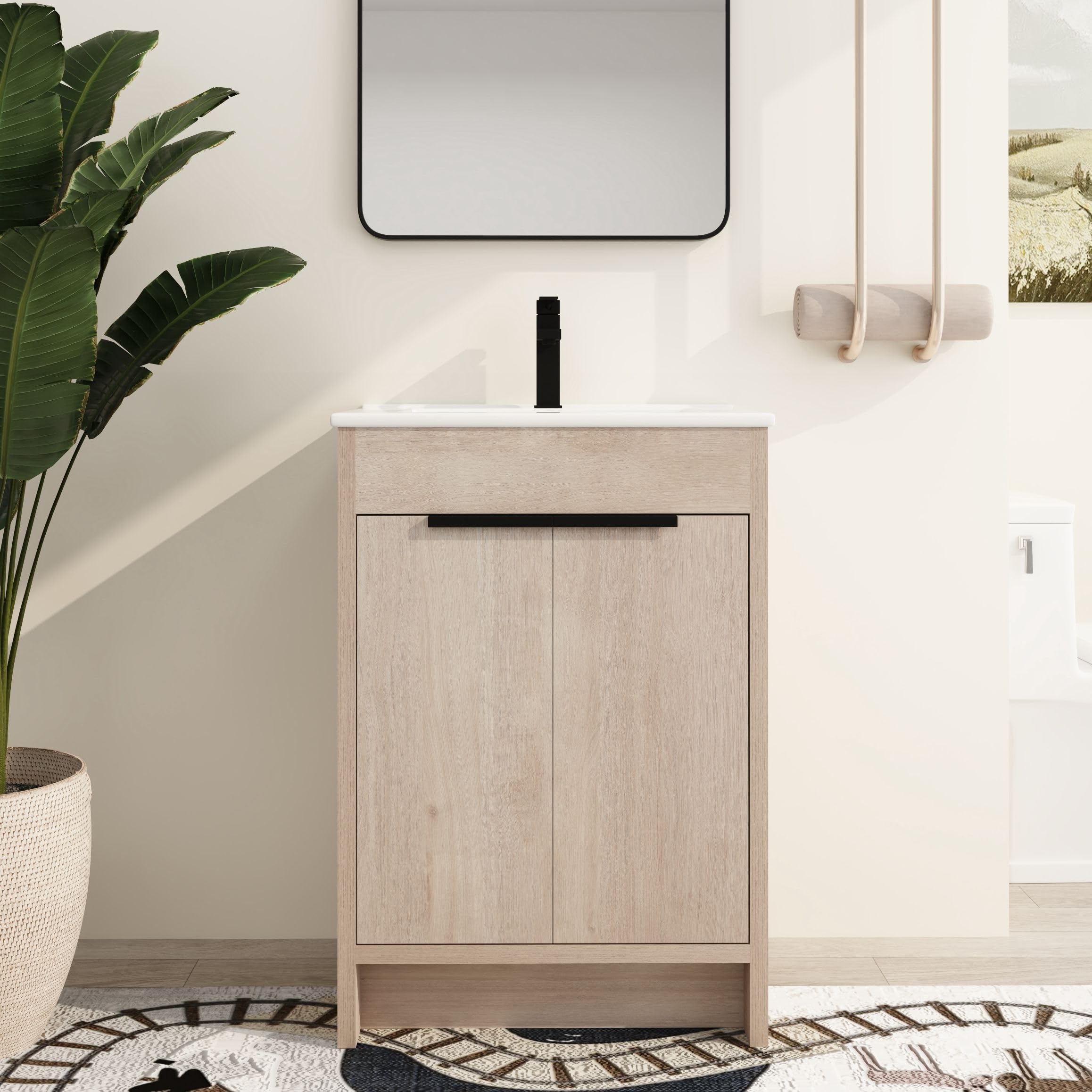 Malwee 24 Inch Freestanding Bathroom Vanity with Sink, 24'' Floor ...