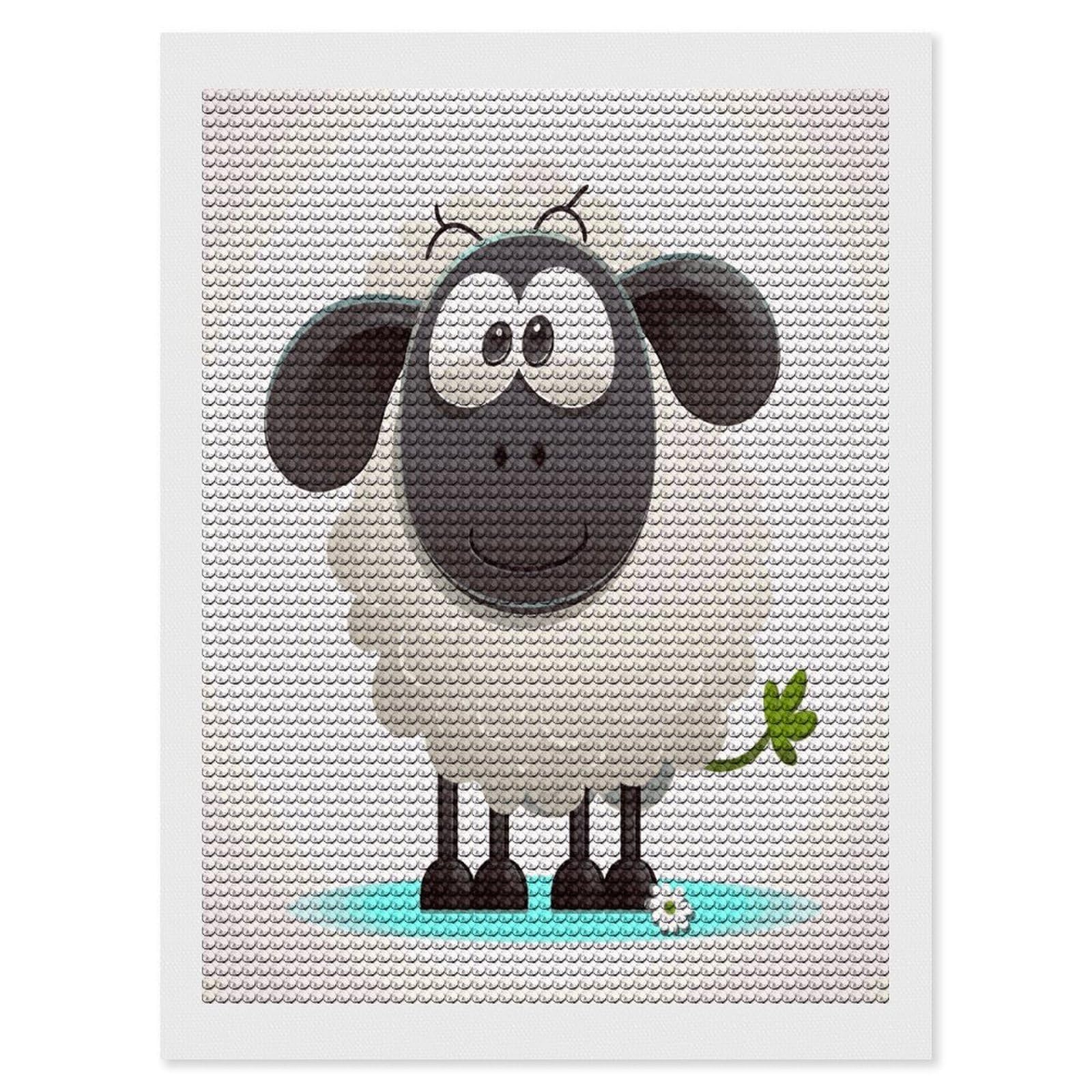 FekiLoot Sheep Diamond Painting Kits for Beginners DIY Diamond Art Kits for Adults Full Drill Round Diamond Dot Gem Art Painting Fun DIY Crafts for Home Kitchen Wall Decor Gift 12"x16"