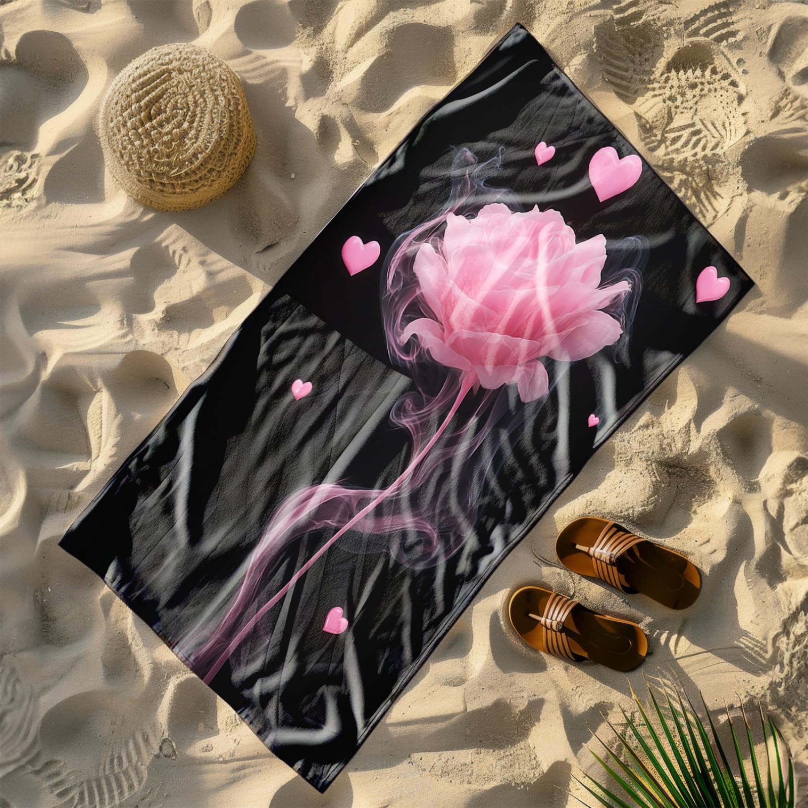 Générique Serviette de Plage 90X180 Bouquet Rose