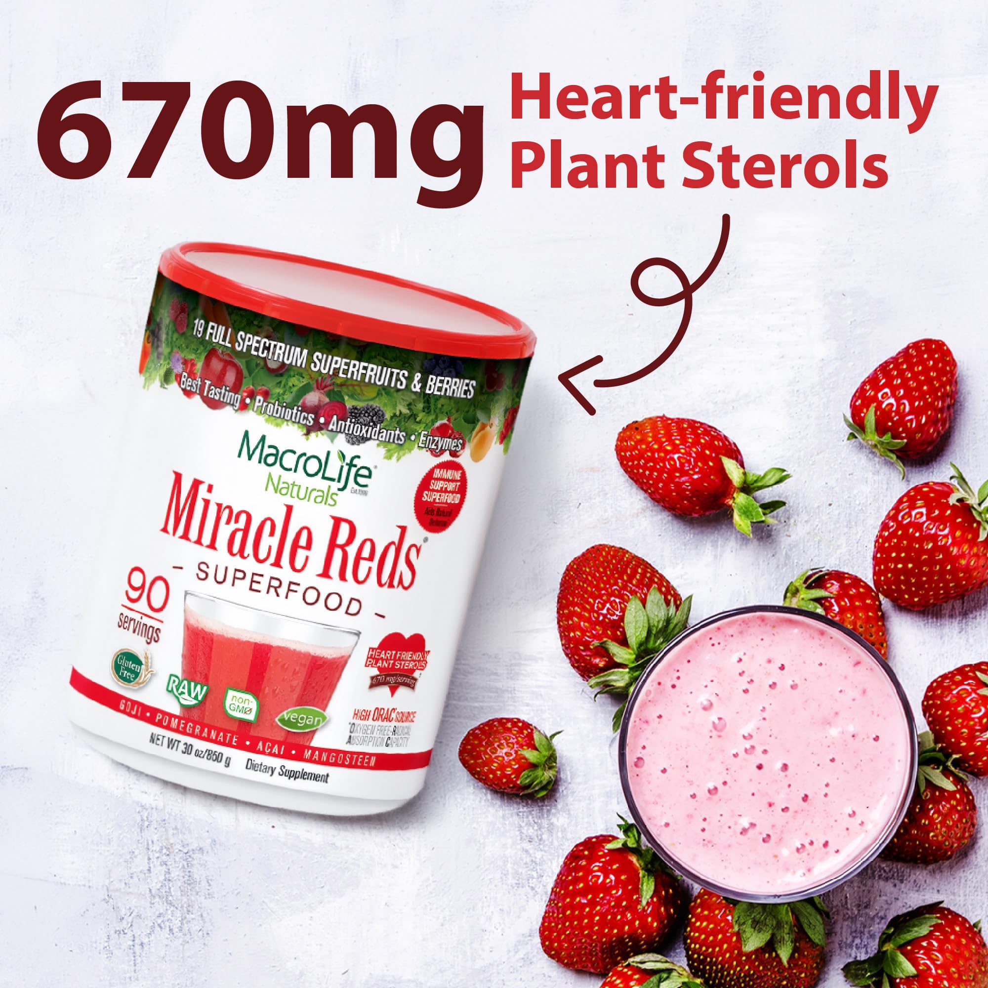 MacroLife Naturals Miracle Reds Superfood Powder, 90 Servings (30oz) — Amazon image 6