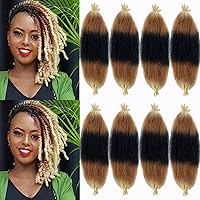 Vista 19 de Extensiones de pelo rizado afro elástico de 10 pulgadas para rastas suaves, 8 paquetes de pelo trenzado cubano pre-separado para mujeres y niños