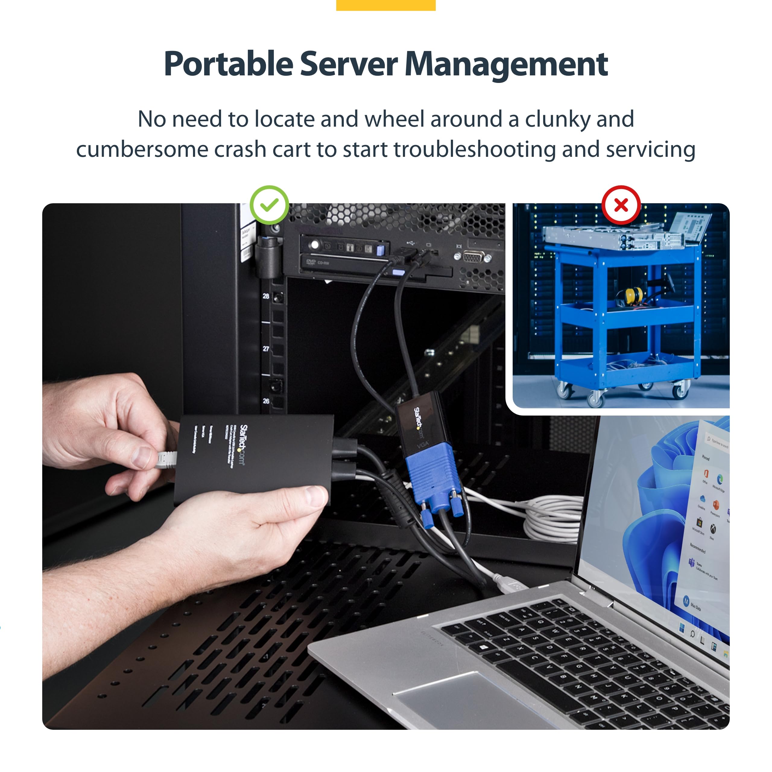 Amazon.com: StarTech.com Portable Laptop Crash Cart Adapter, USB