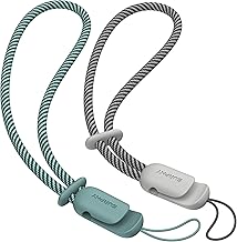 SURPHY 2 x Mobile Phone Cord, Wrist Lanyard, Hand Hanging Chain, Adjustable Wrist Straps for Phone, Camera, Keys, Etc, Green and Grey