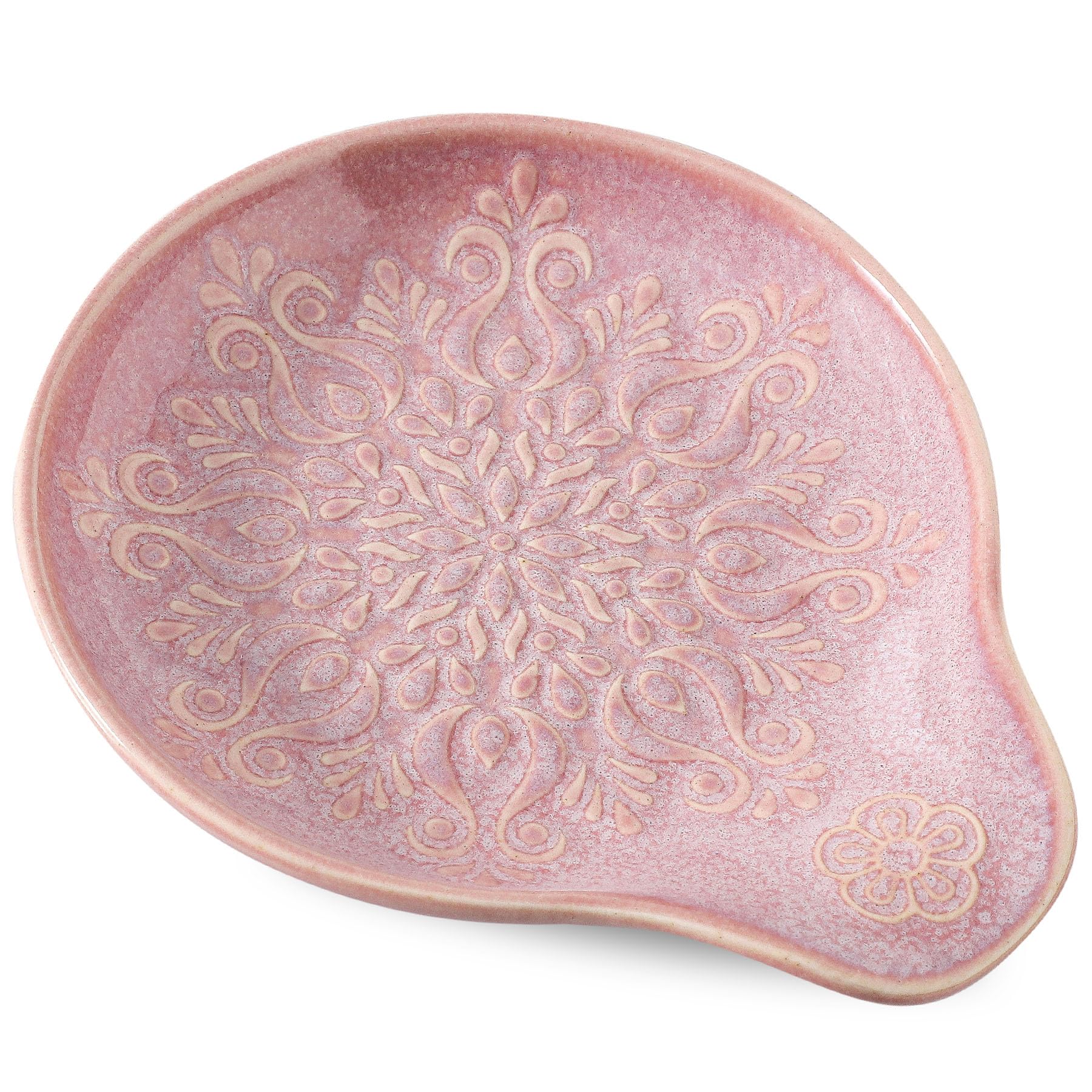 Farmhouse Ceramic Spoon Rests Holder for Kitchen Counter Stove Top (Purple-A3)