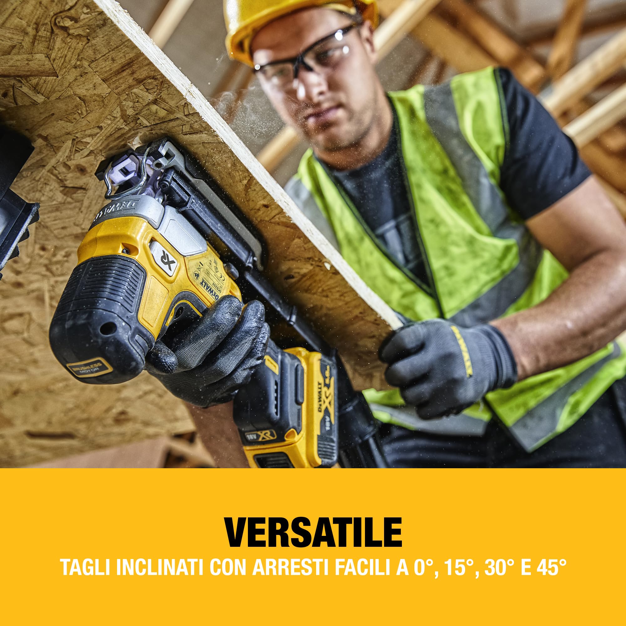DEWALT Seghetto alternativo 18 V XR senza spazzole, impugnatura sul corpo, solo corpo macchina, DCS335N-XJ