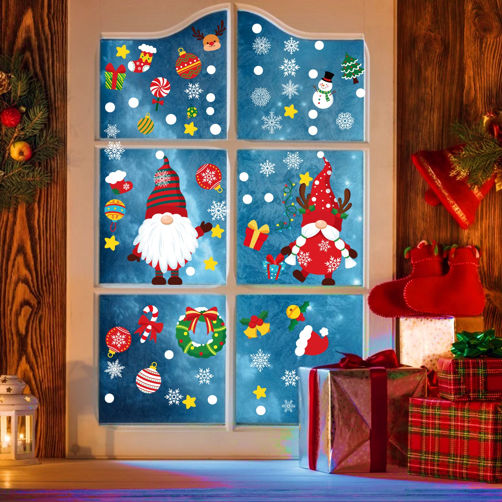 Adesivi Natalizi Per Finestre: Riutilizzabili, Elettrostatici E Decorazioni Fai Da Te Con Fiocchi Di Neve, Babbo Natale E Pupazzi Di Neve - Per Vetri, Specchi E Piastrelle (Multicolore, PVC) - 2