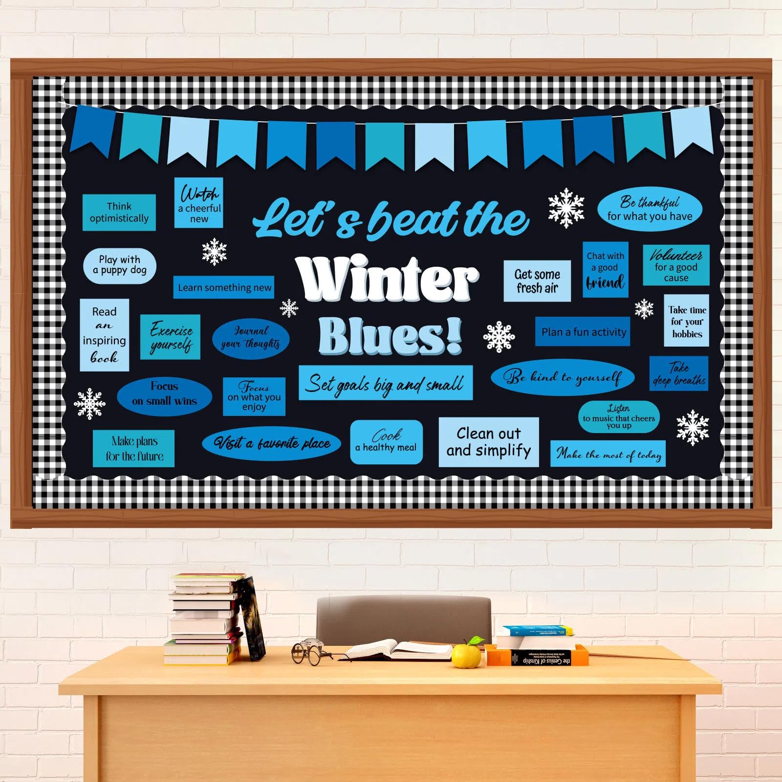 Tableaux d'affichage d'hiver Funrous en carton robuste pour mur d'intérieur