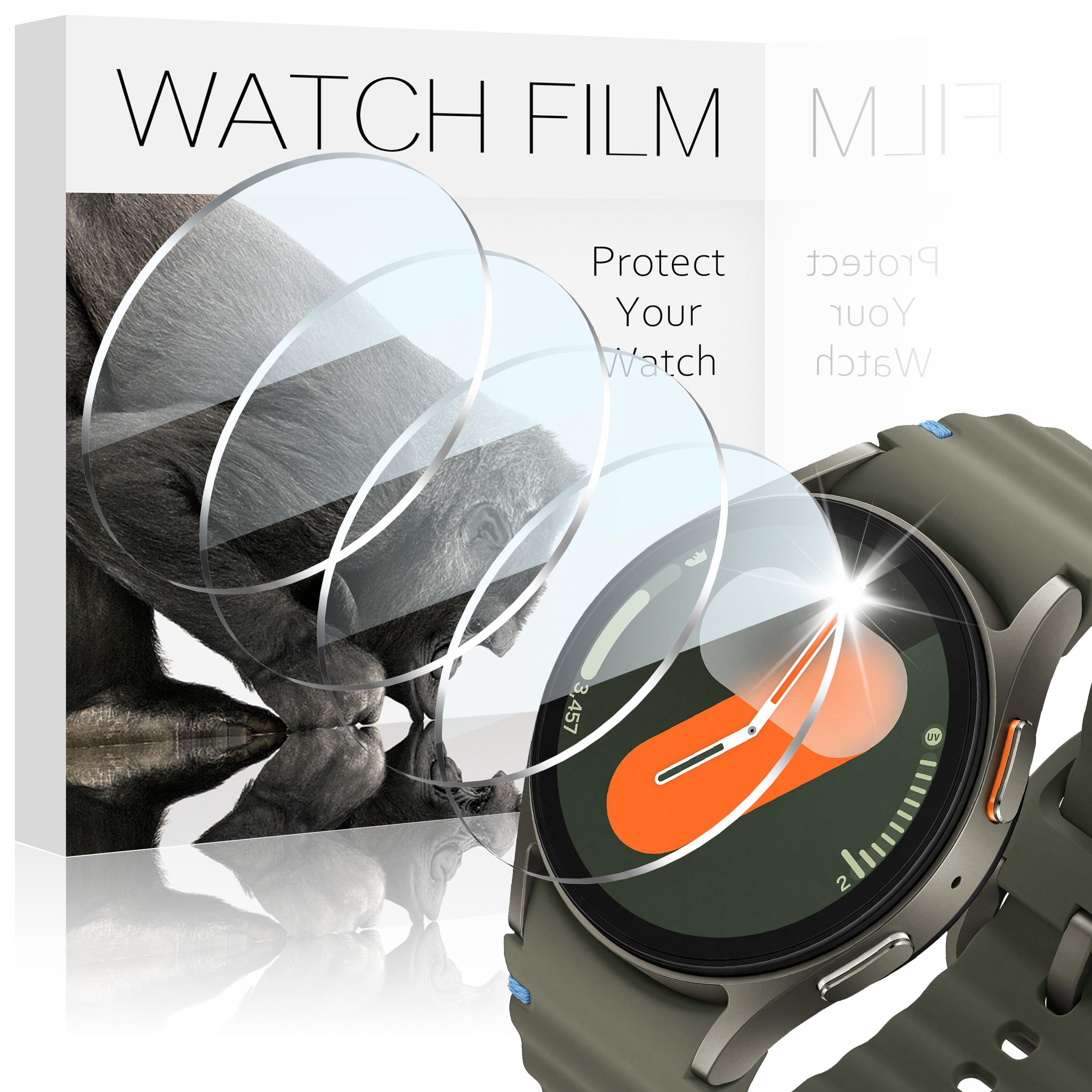 4 Piezas Protector Pantalla Cristal Templado Compatible con para Samsung Galaxy Watch 7 6 5 4 FE 40mm Protector Reloj Vidrio Templado HD 9H Anti-raspado para Galaxy Watch 7/6/5/4/FE 40mm