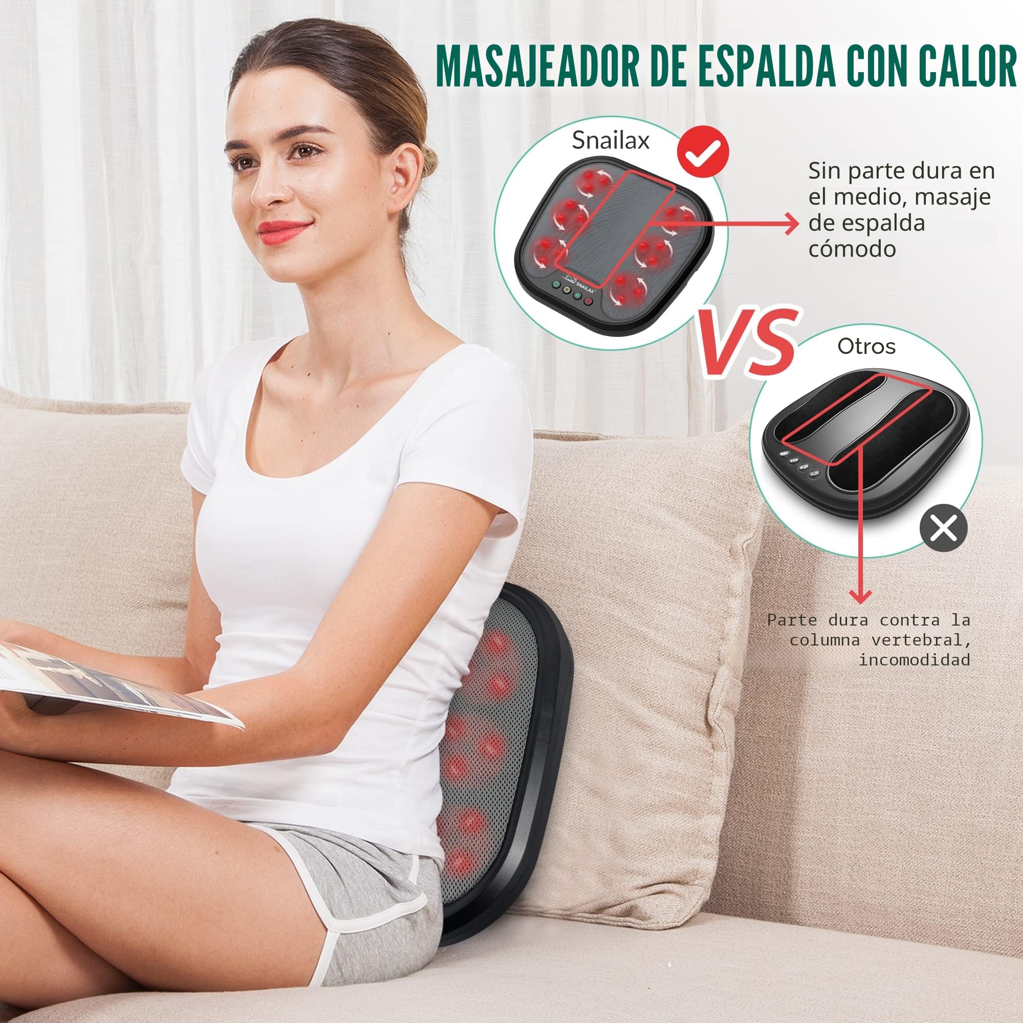 Snailax masajeador de pies Shiatsu con Calor, Nudos de Masaje Flexibles para Todos los tamaños de pies, analgésico eléctrico