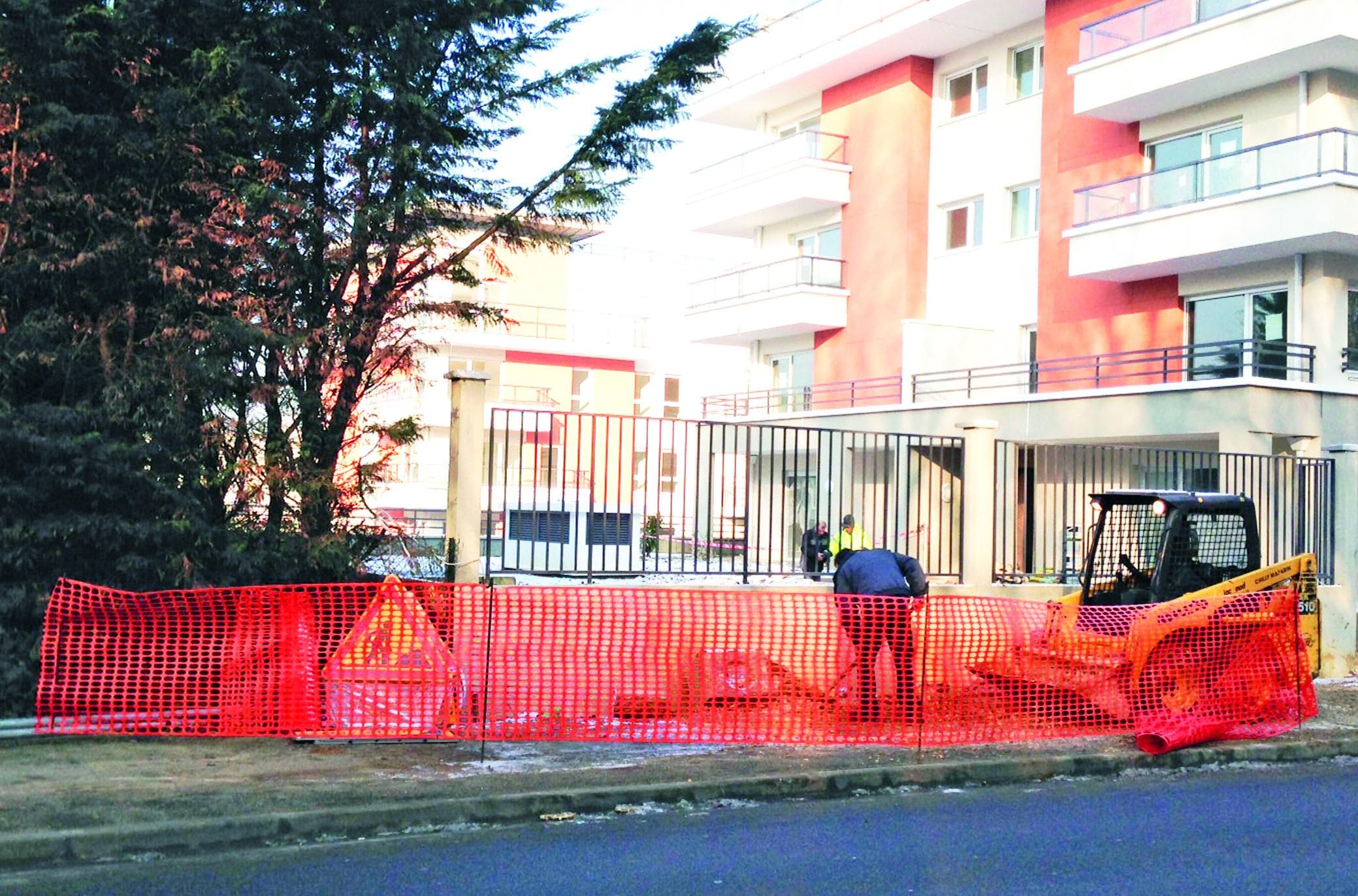 Grillage de chantier orange