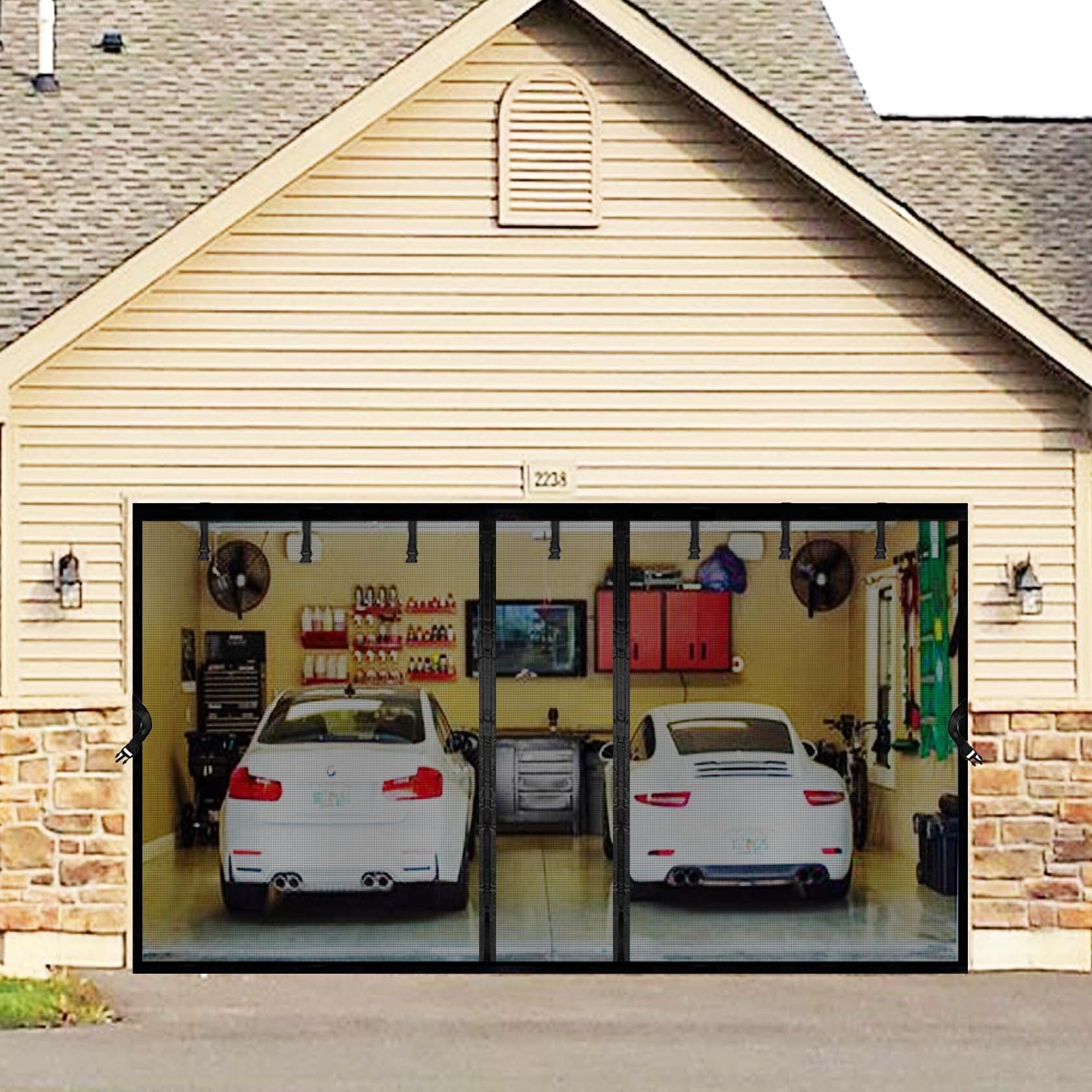 Buy Garage Door Screen for 2 Car Garage 16x8ft Retractable
