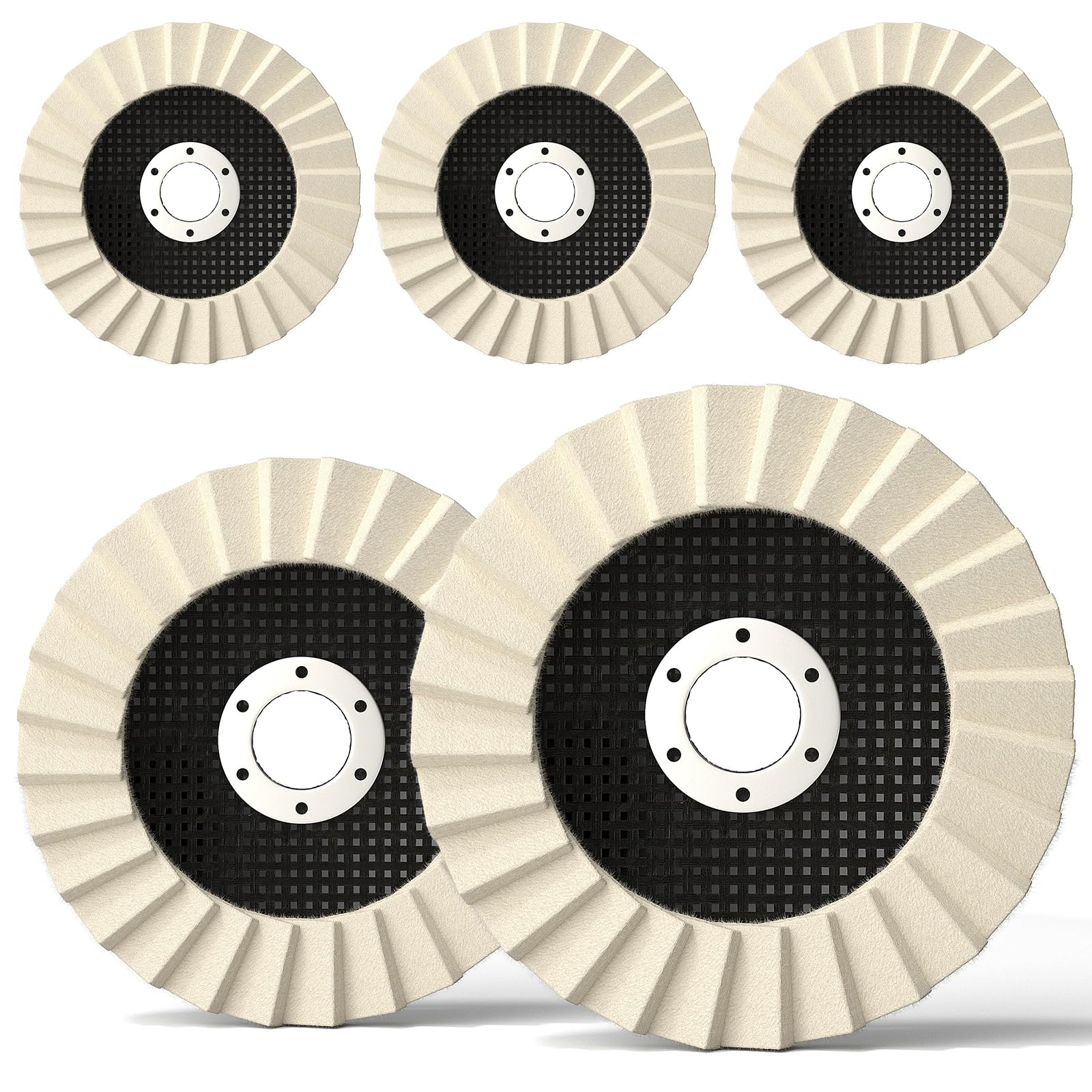 BURMONG Wool Polishing Wheels - 5 Pack for Angle Grinder -1
