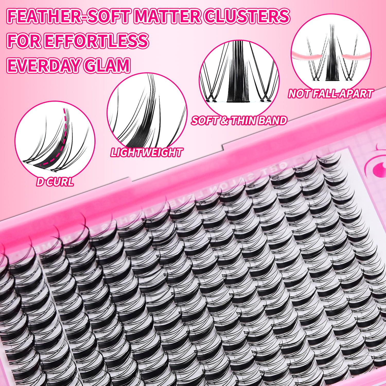 RITALASH Fairy Lash Clusters Wispy Cluster Lashes Individual Lashes DIY Wet-Look Spiky Clusters Eyelash Extensions Fluffy Lash Extension False Eyelashes Natural Look Invisible Lash Band(Fairy,8-18mm) - Image 2