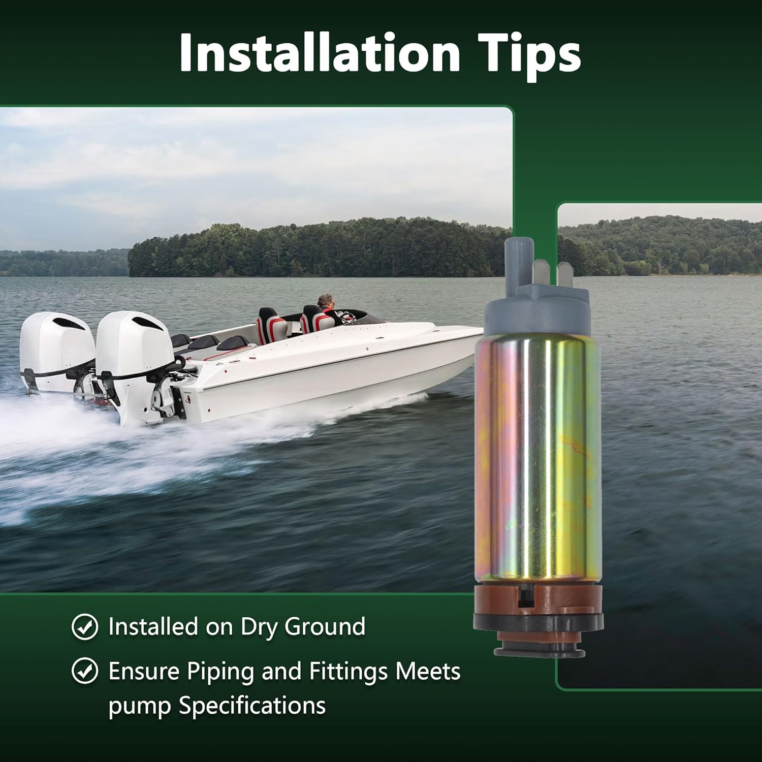 Fuel Pump with Regulator and Tank Seal for Mercury Marine Mercruiser 4-Stroke Outboard 20HP 25HP 30HP 40HP 50HP 60HP 2002-2010 Replaces OE# 892267A51 65418559 65695844