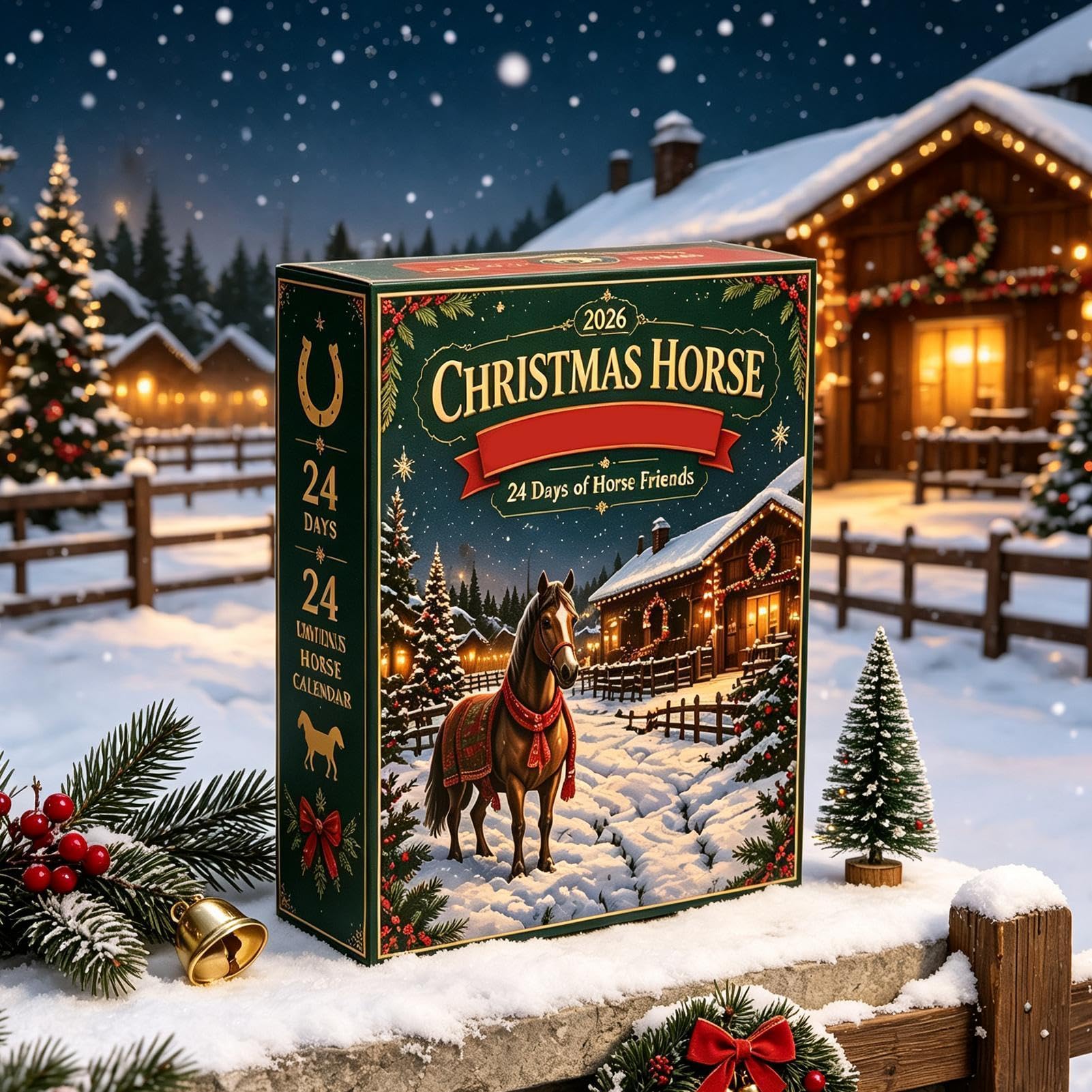 Conto alla rovescia per Natale Calendario 3D a forma di cavallo figurine