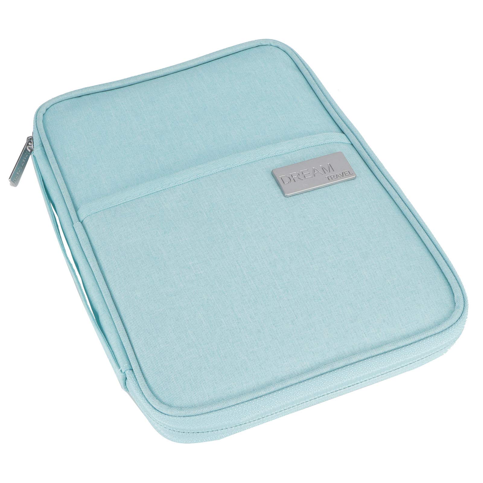 Passport Bag, Passport Holder Wallet, Tear‑Resistant with Multiple Compartments Waterproof Portable for(Tiff Blue Large)