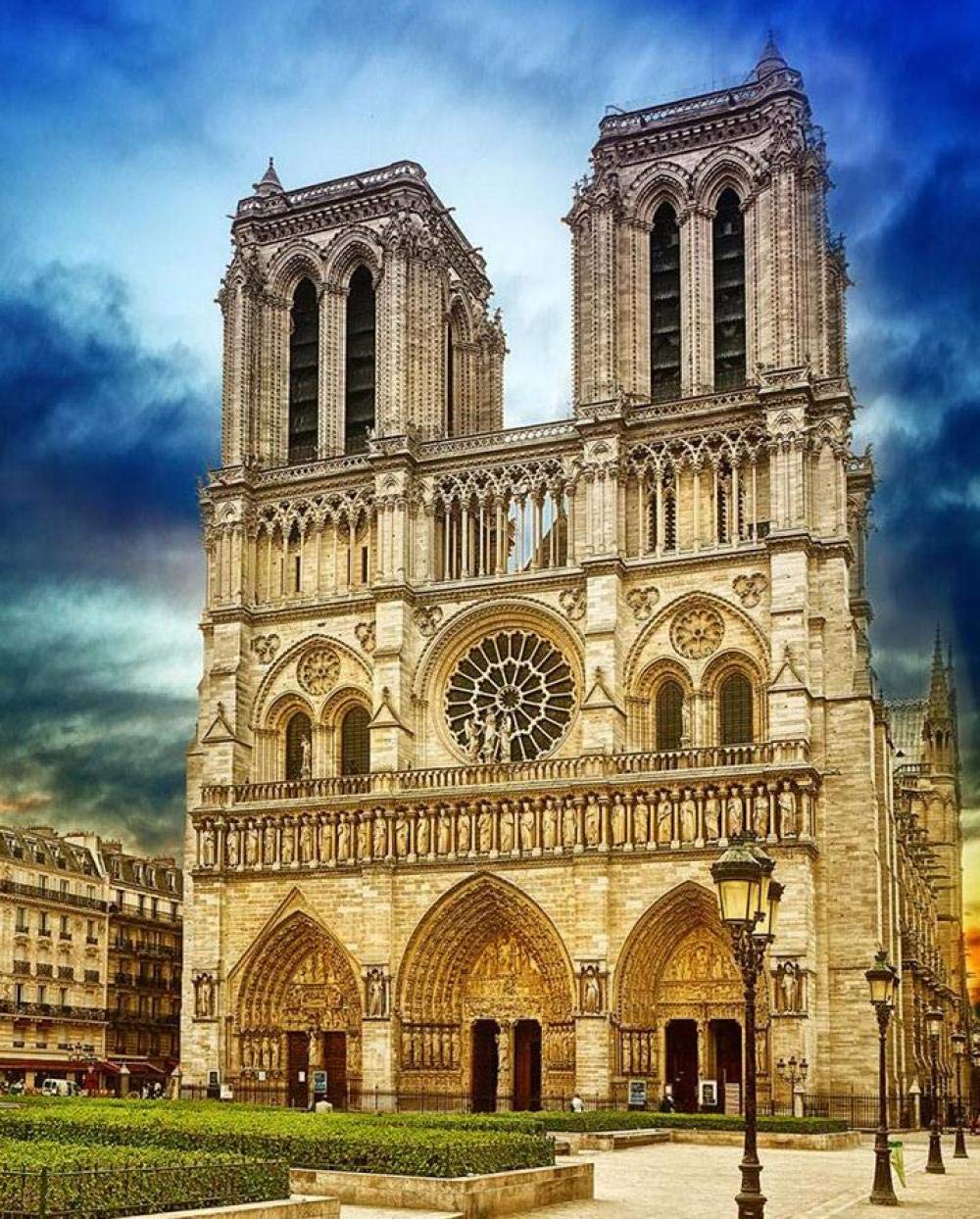 Diy Oil Painting Notre Dame Cathedral - Paint By Number Kits Pictures Arts Craft For Home Wall Decoration Diy Digital Painting By Numbers Kits On Canvas - 40X50Cm