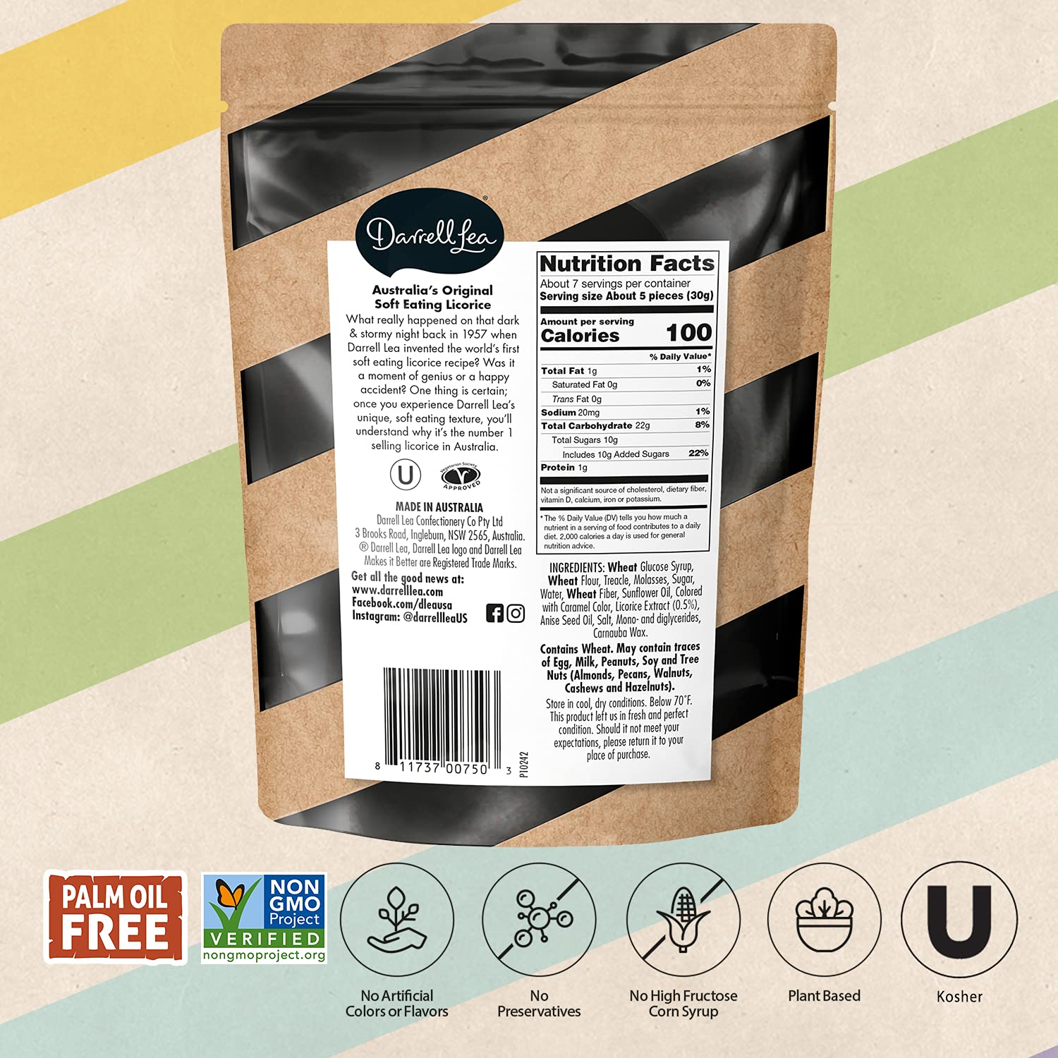 Buy Darrell Lea Black Soft Australian Made Licorice 7oz Bag NONGMO