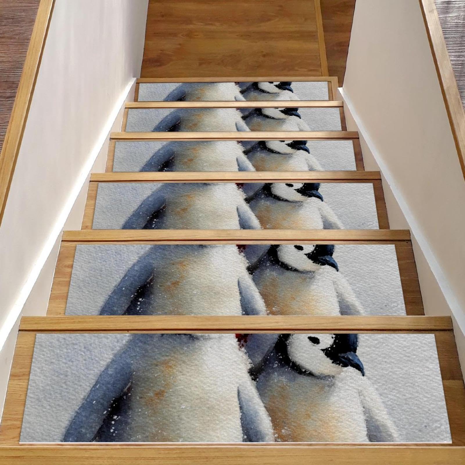 Tapis d'escalier antidérapants motif pingouins pour protéger vos enfants et grands-parents