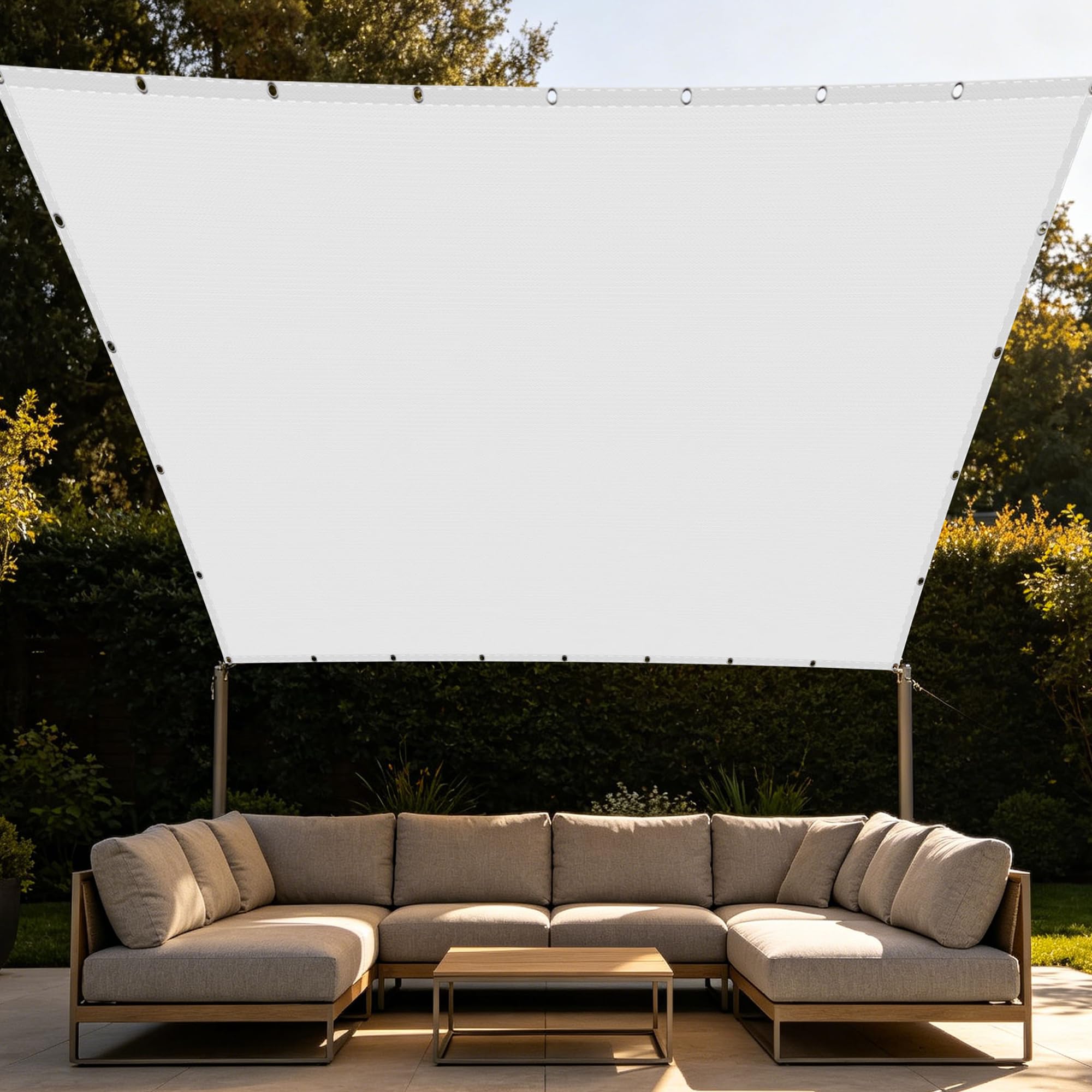 Toile d'ombrage blanche pour patio et balcon créez un coin de fraîcheur 240x320cm