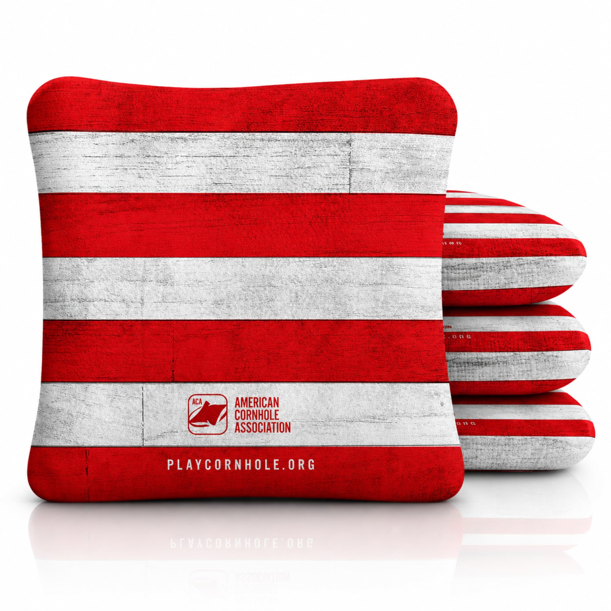 ACA Synergy Pro Professional Cornhole Bags Dual Sided Regulation 6x6 Set of 4 Vintage Stripes Red — image 1