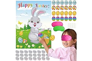 PLULON Pin the Tail on the Bunny Easter Game
