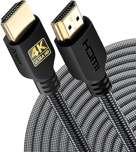 Miniatura 10 de PowerBear - Cable HDMI 4K 10 pies nailon trenzado y conectores dorados Pack de 1 Negro