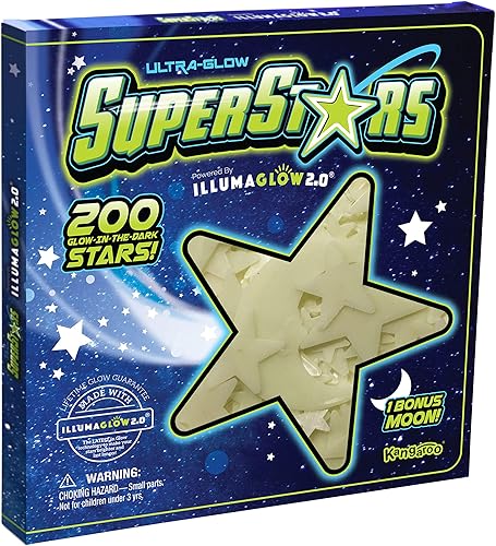 Miniatura 2 de Kangaroo's Estrellas que ultra brillan en la oscuridad. 200 unidades con luna de regalo.